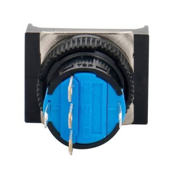 Green LA128A 12V 5PIN 16mm Thread Self-Reset Round Push Button Switch - 3