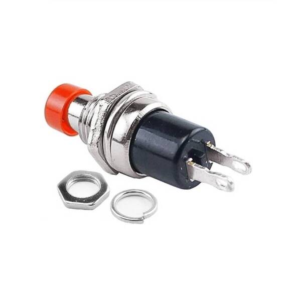 Green PBS-110 2 PIN 7mm Thread Momentary Self-Reset Push Button Switch - Press On-NO - 3