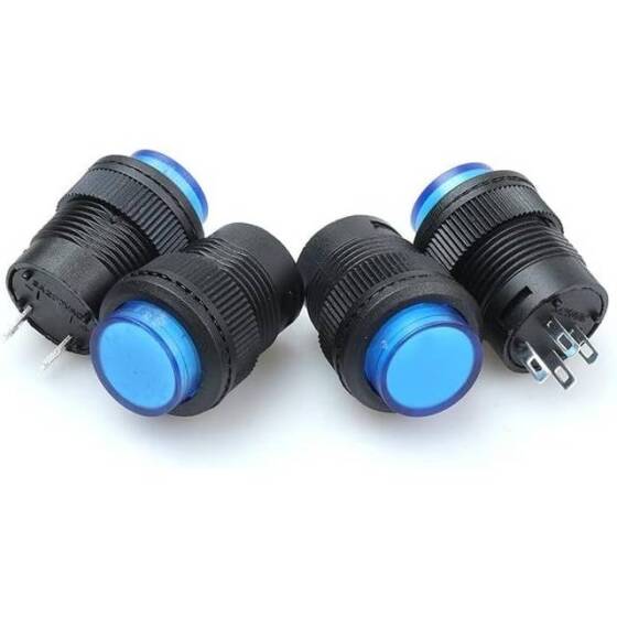 Green R16-503BD 16mm 4 Pin Momentary Self-Reset Mini Push Button Switch With Light - 3