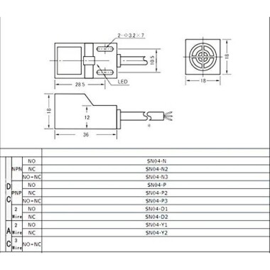 Green SN04-N2 NPN DC10-30V Inductive Proximity Sensor Switch NC 3 Line - 2