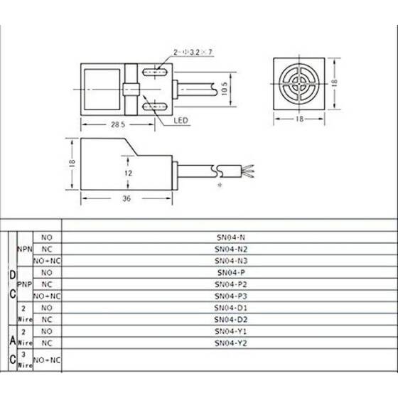 Green SN04-N2 NPN DC10-30V Inductive Proximity Sensor Switch NC 3 Line - 2