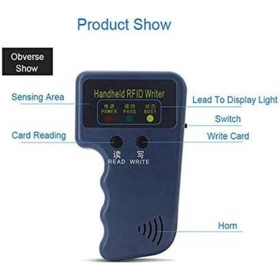 Handheld 125KHz T5577 CET5200 EM4305 RFID ID Card Key Copier/ Writer/ Tag Reader/DuplicaTor Machine Without Battery - 3