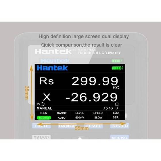 Hantek 1832C 100Hz To 40kHz Handheld Digital LCR Meter US Plug With Battery - 4