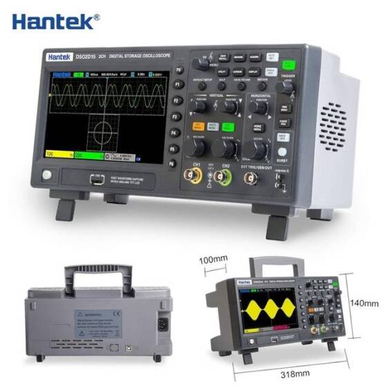 Hantek DSO2D10 100Mhz 2CH Signal Generation Oscilloscope With Signal Source US Plug - 3