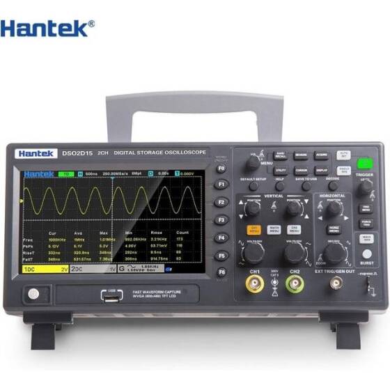 Hantek DSO2D15 150Mhz 2CH Signal Generation Oscilloscope With Signal Source EU Plug - 2