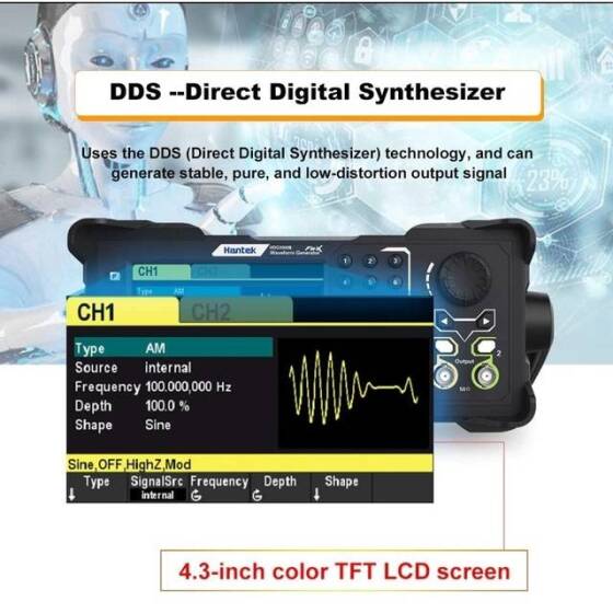 Hantek HDG3022B 25MHz 2 Kanal Function Signal Generator US Plug - 5
