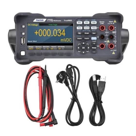 HANTEK HDM3055B 5 1/2 Digital DeskTop Multimeter A Single Rear Panel UK Plug Interface:USB-232-485-LAN - 1