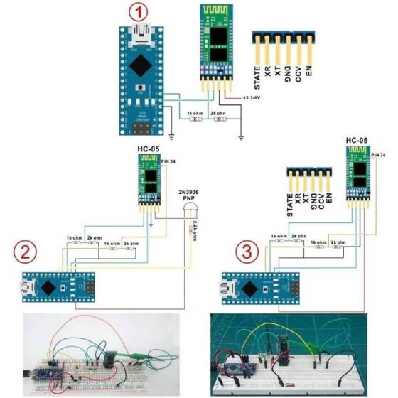 HC-05 6 Pin Bluetooth Module (Master + Slave) With Button China Chip - 4