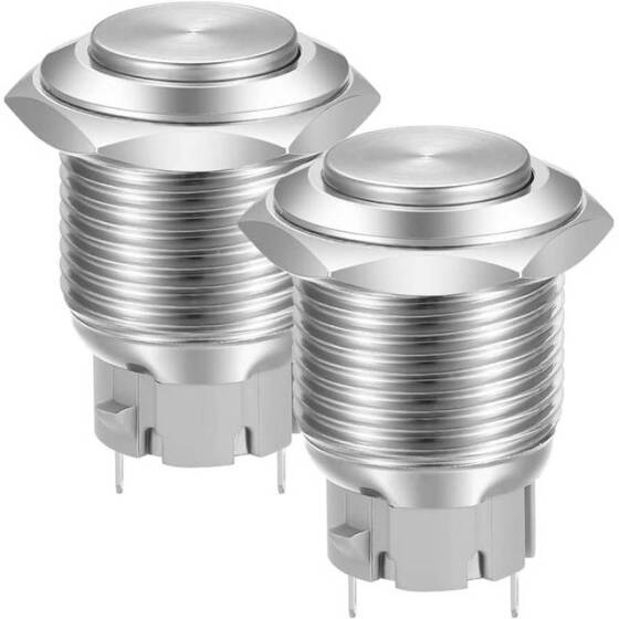 High Head 16mm Waterproof Self-Locking Metal Push Button Switch Without Light - 1