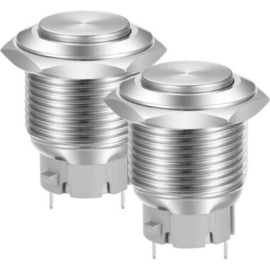 High Head 19mm Waterproof Self-Locking Metal Push Button Switch Without Light - 1