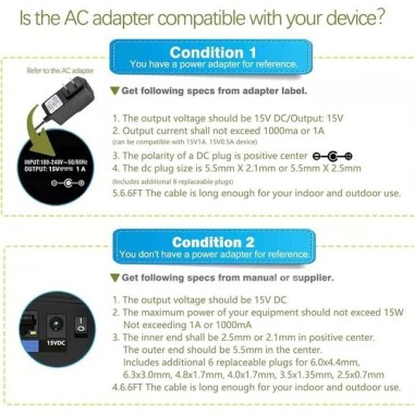 High Quality Full Amperes 15V 1A EU Plug Adapter - 3