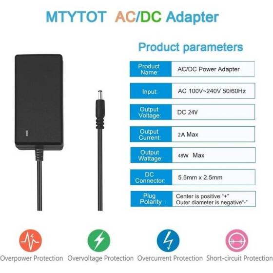 High Quality Full Amperes 24V 2A UK Plug Adapter - 2