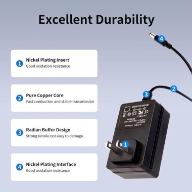 High Quality Full Amperes 9V 1A EU Plug Adapter - 2