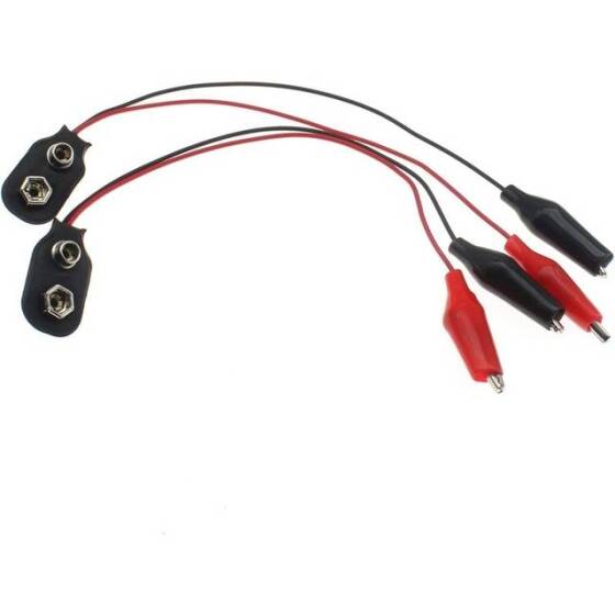 I Type 9V Battery Clips Connector Buckle With Alligator Clips 15cm Lenght - 4