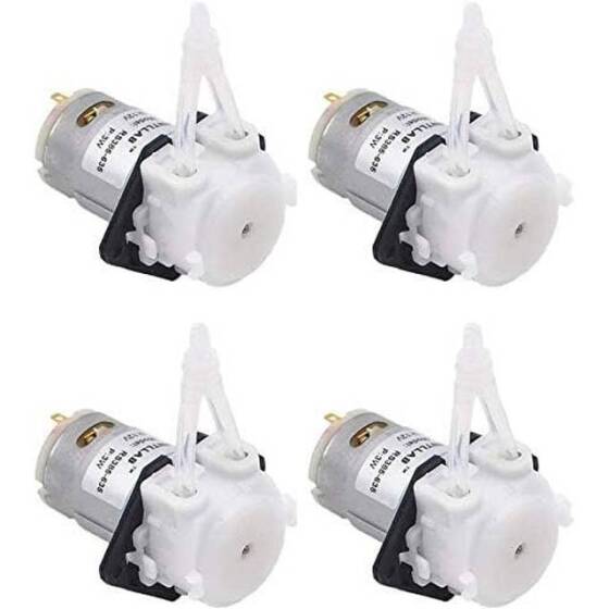INTLLEU 12V Liquid Pump With Three Replacement Silicone Tubes Tube Size 1mm ID X 3mm OD Flow 2~17 ML/Min - 1