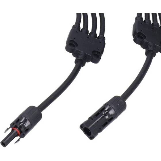 IP67 MC4-Y5 Solar Panels Cable Socket Plug Connector - 1 Pair 4 Branch Y Type - 5