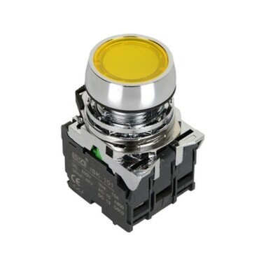 ISM-BW35M5 220V Spring Button - Yellow - 1