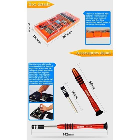 JAKEMY JM-8125 Home Computer Maintenance Screwdriver Combination Set - Plastic Box - 3