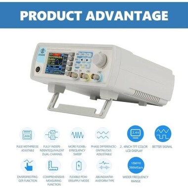 JDS-6600 15MHz Dual-Channel Fully CNC DDS Arbitrary Wave Function Signal Generator Pulse Signal Source Frequency Meter US Plug - 4