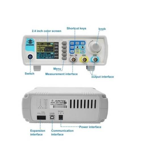 JDS-6600 40MHz Dual-Channel Fully CNC DDS Arbitrary Wave Function Signal Generator Pulse Signal Source Frequency Meter EU Plug - 3