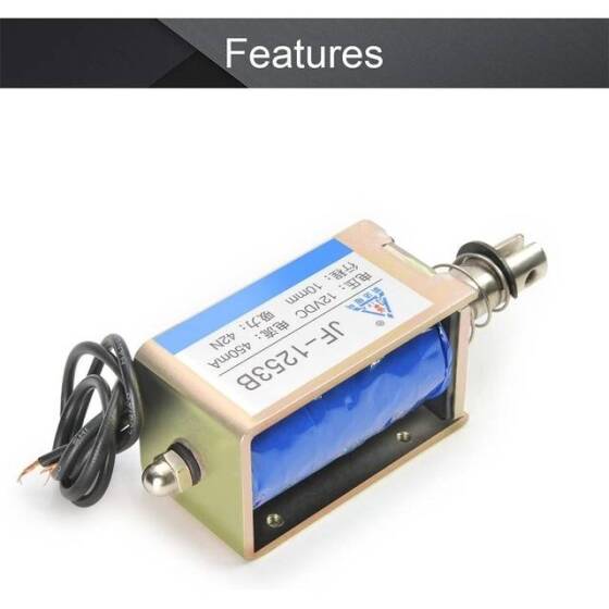 JF-1253B DC12V 42N 10mm Push-Pull Permeable Electromagnet Lock - 3