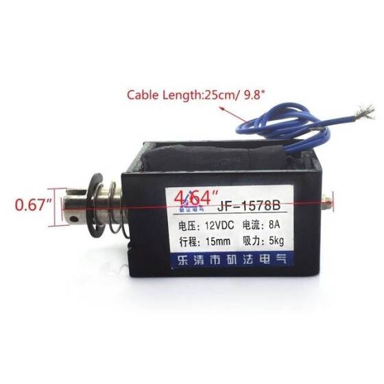JF-1578B DC12V 5KG10mm Push-Pull Permeable Electromagnet Lock - 2