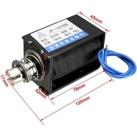 JF-1578B DC6V 5KG 15mm Push-Pull Permeable Electromagnet Lock - 2