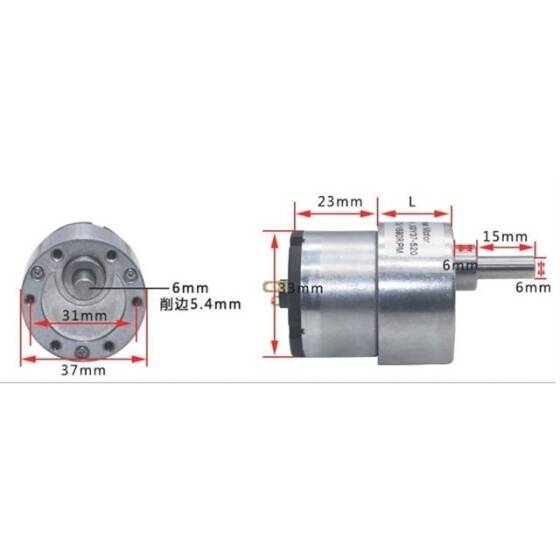 JGB37-520 DC24V 22RPM Miniature Forward And Reverse Brushed DC Speed Reducer Motor - 5