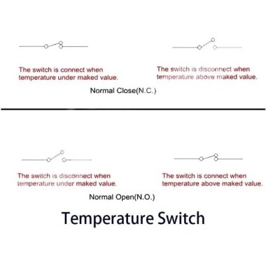 KSD9700 5A 250V PlasticTemperature Control Switch - 70C Normally Closed - 3