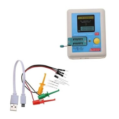 LCR-T7 Transistor Tester, LCR Multifunction Full Color Graphic Display TFT Transistor Meter for Measuring Triodes Diodes Resistors Capacitors Inductors Thyristors - 3