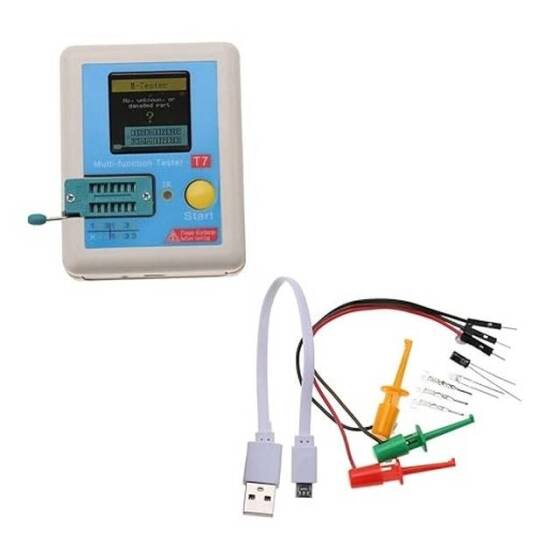 LCR-T7 Transistor Tester, LCR Multifunction Full Color Graphic Display TFT Transistor Meter for Measuring Triodes Diodes Resistors Capacitors Inductors Thyristors - 6