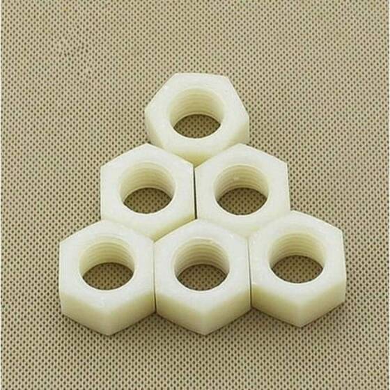 M10 White Hexagonal Nylon Nut - 1
