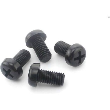 M2-5x10 Black Plastic Nylon Pan Head Phillips Screw - 1