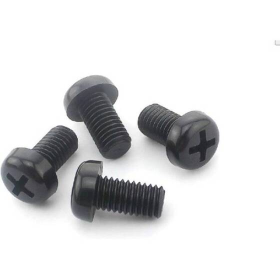 M2-5x10 Black Plastic Nylon Pan Head Phillips Screw - 1