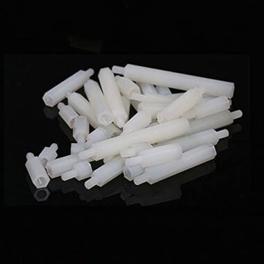M2-5x25+6mm White Hexagonal Nylon Column Single Head - 3