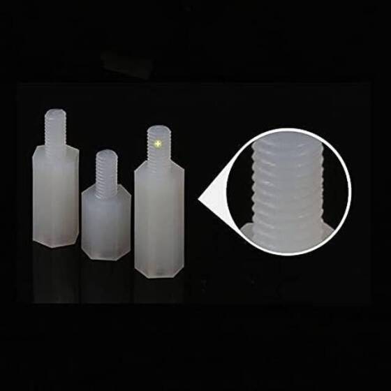 M2-5x25+6mm White Hexagonal Nylon Column Single Head - 5