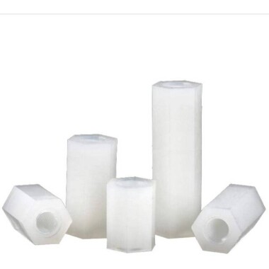 M2-5x30mm White Nylon Double Pass Hexagonal Column Isolation Column - 3