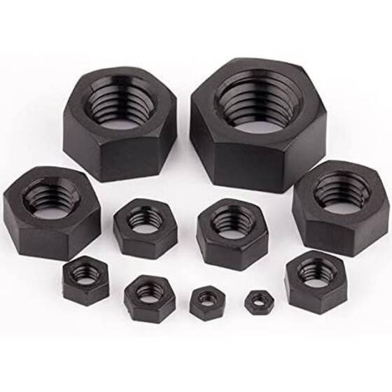 M2 Black Hexagonal Nylon Nut - 1