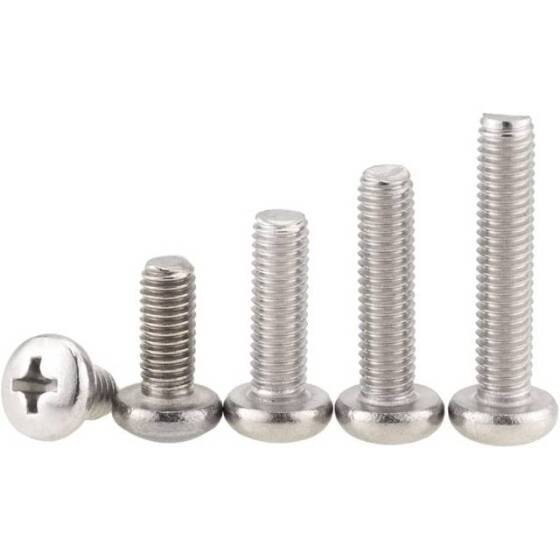 M2x7 304 Stainless Steel Cross Recessed Pan Head Screws Phillips Screws - 1