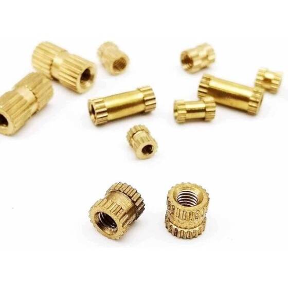 M3 16x5.3mm Brass KnurLed Injection Molding Nut OD=5.3mm - 3