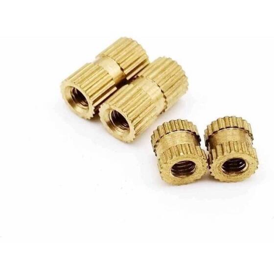 M3 16x5.3mm Brass KnurLed Injection Molding Nut OD=5.3mm - 4