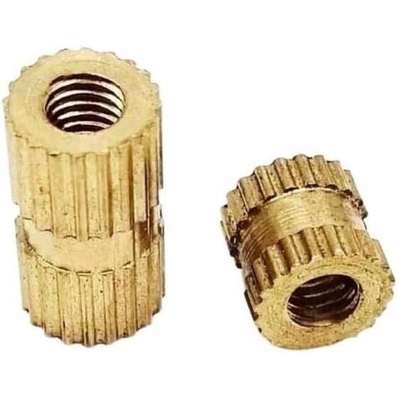 M3 16x5.3mm Brass KnurLed Injection Molding Nut OD=5.3mm - 5