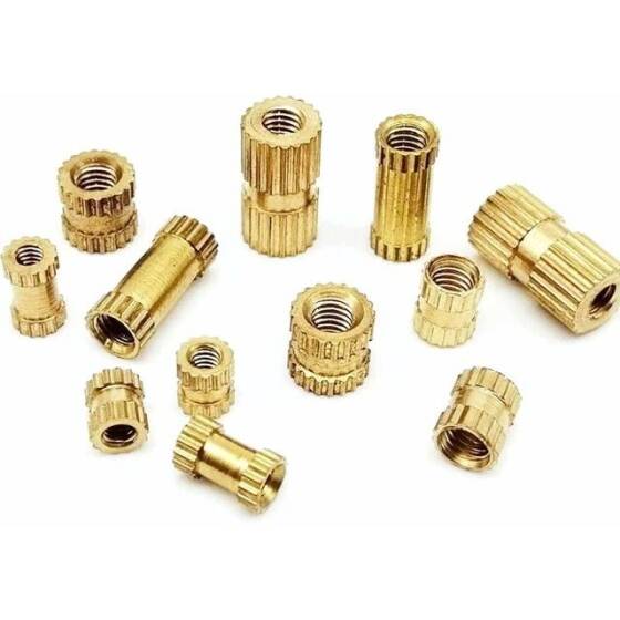 M3 8x6.3mm Brass KnurLed Injection Molding Nut OD=6.3mm - 1