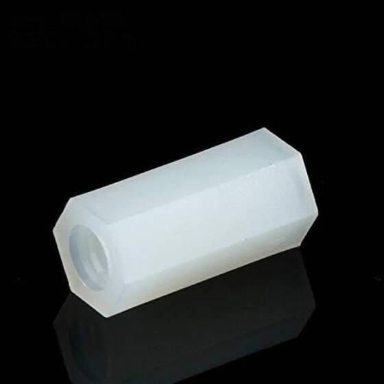 M3x15mm White Nylon Double Pass Hexagonal Column Isolation Column - 4
