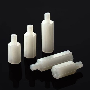 M3x20+6mm White Hexagonal Nylon Column Single Head - 1