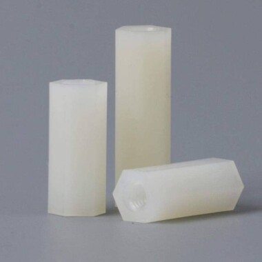 M3x45mm White Nylon Double Pass Hexagonal Column Isolation Column - 1