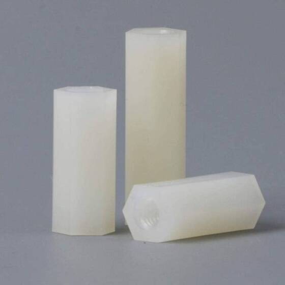 M3x45mm White Nylon Double Pass Hexagonal Column Isolation Column - 1
