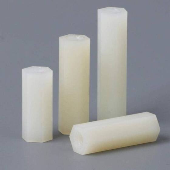 M3x45mm White Nylon Double Pass Hexagonal Column Isolation Column - 2