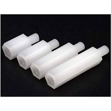 M3x6+6mm White Hexagonal Nylon Column Single Head - 2