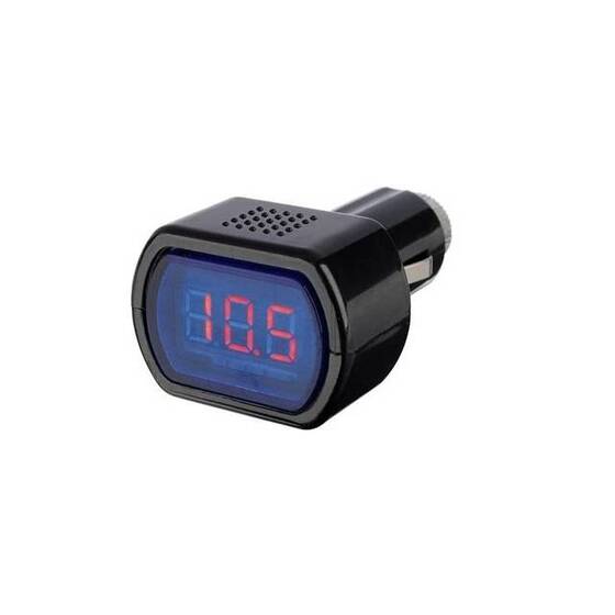 Mini Car LCD Battery Voltage Meter Monitor 12V Black - 1
